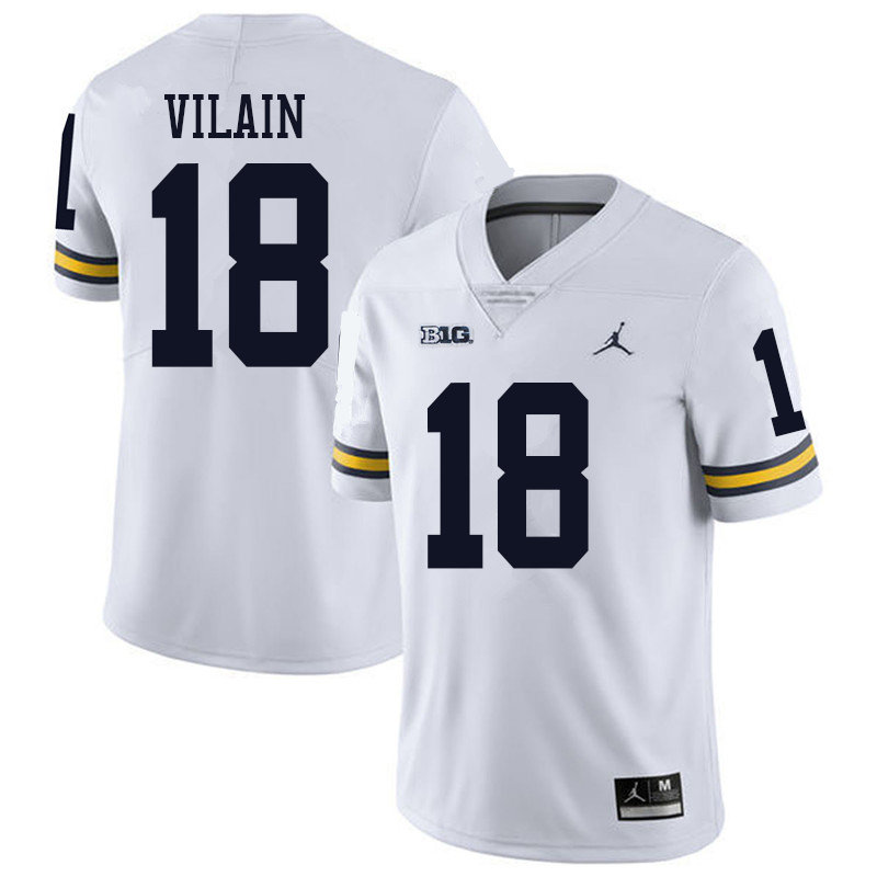 Jordan Brand Men #18 Luiji Vilain Michigan Wolverines College Football Jerseys Sale-White